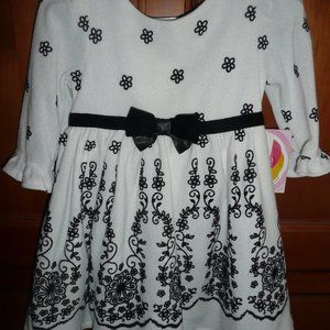 Ivory/black floral holiday dress YOUNGLAND 3T